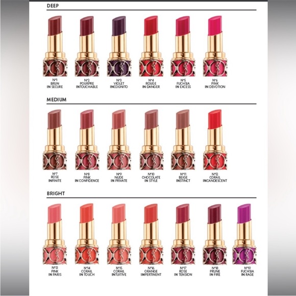 YSL Rouge Volupte Shine Lipstick #19 Fuchsia In Rage Full Size NIB Original - Picture 2 of 2